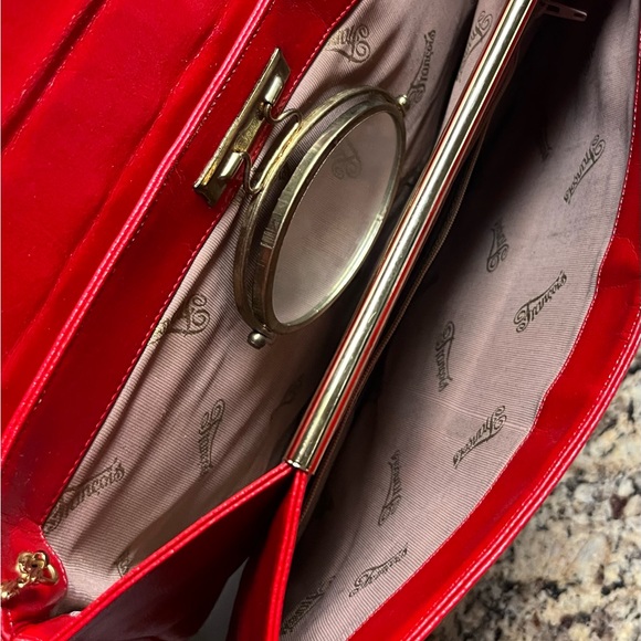 Francois • Vintage • Red • Crossbody Handbag • W/Gold Chain - Picture 11 of 15